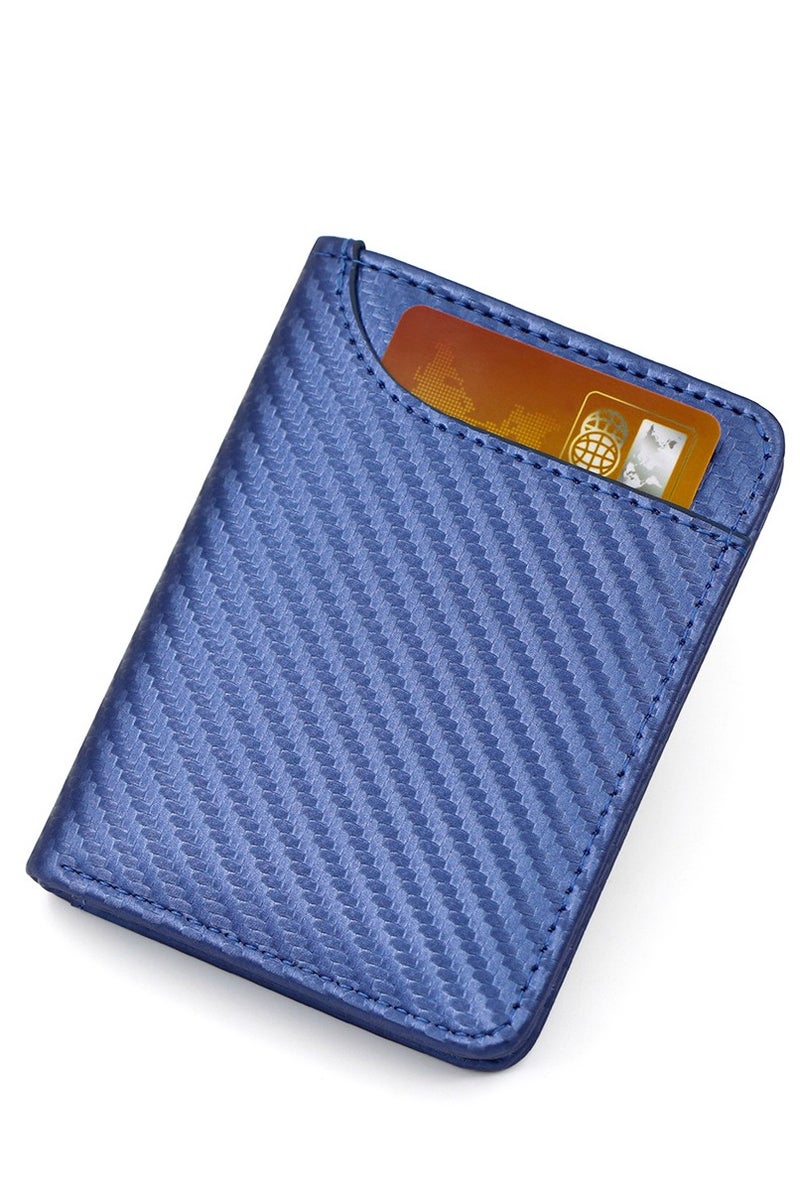 Men's wallet, carbon fiber texture wallet, simple design, card slots and money clip, durable, multi-card capacity - Image 1