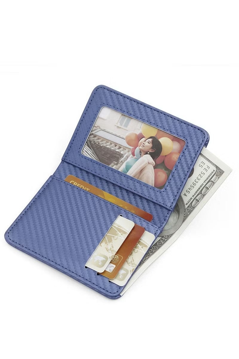 Men's wallet, carbon fiber texture wallet, simple design, card slots and money clip, durable, multi-card capacity - Image 2