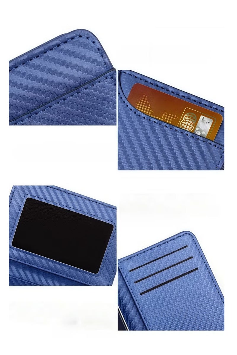 Men's wallet, carbon fiber texture wallet, simple design, card slots and money clip, durable, multi-card capacity - Image 3