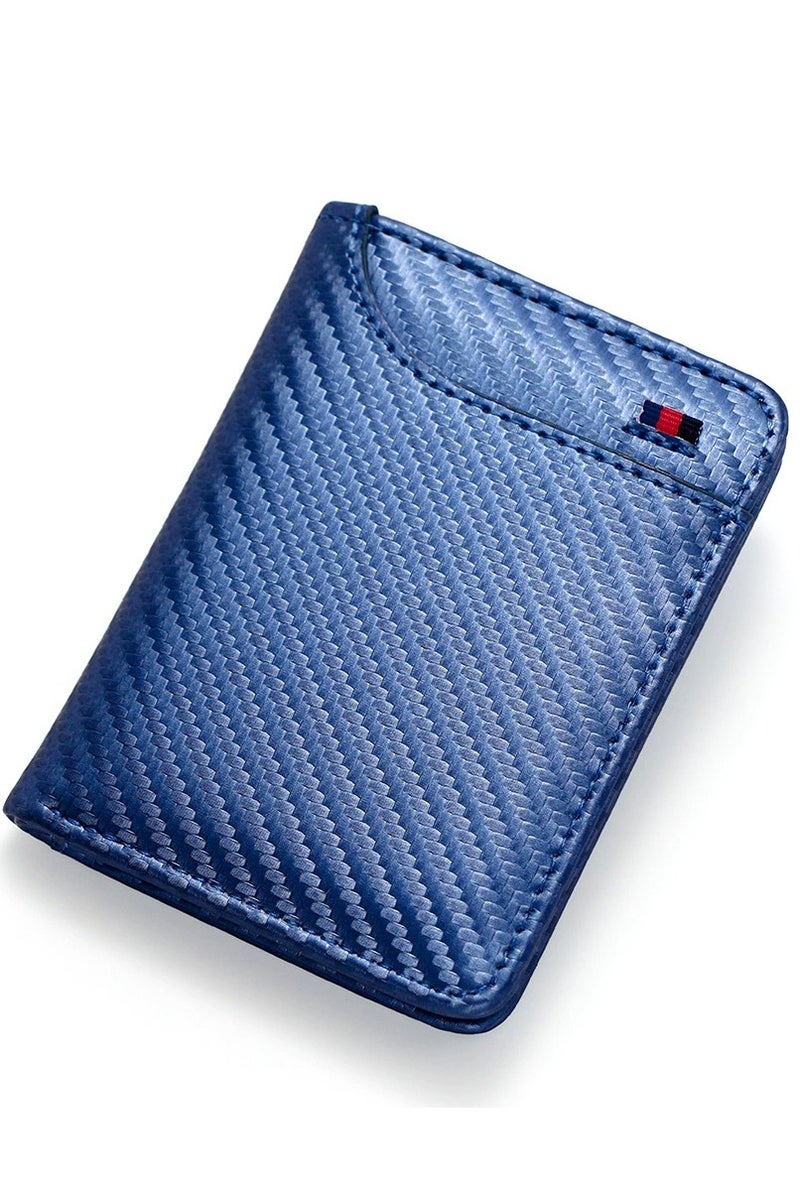 Men's wallet, carbon fiber texture wallet, simple design, card slots and money clip, durable, multi-card capacity - Image 4