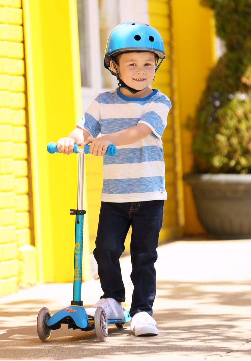 Micro Kickboard - Mini Deluxe - Three Wheeled, Lean-to-Steer Swiss-Designed Micro Scooter for Toddlers & Children with Adjustable Handlebar for Ages 2-5 (Ocean Blue) - Image 2