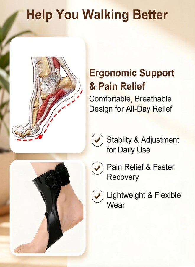 Furlove AFO Foot Drop Brace AFO Brace Drop Foot Orthosis for Hemiplegia Stroke Varus Foot Drop Improve Walking Gait, Effective Relieve Pain for Walking with Shoes, Lightweight & Invisible (Large, Right foot) - Image 5