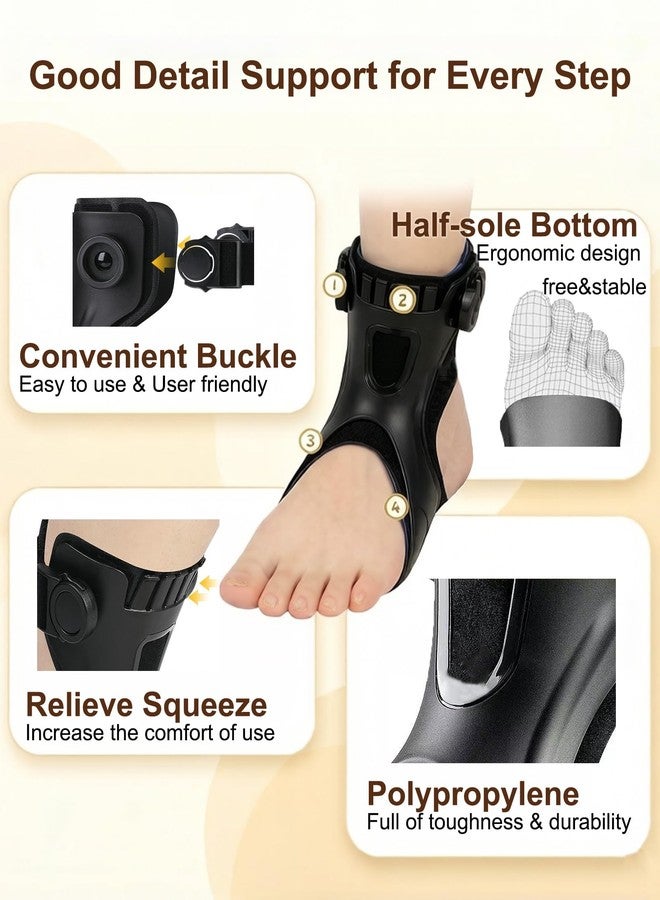 Furlove AFO Foot Drop Brace AFO Brace Drop Foot Orthosis for Hemiplegia Stroke Varus Foot Drop Improve Walking Gait, Effective Relieve Pain for Walking with Shoes, Lightweight & Invisible (Large, Right foot) - Image 2