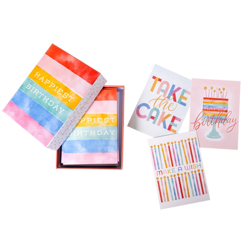 Graphique Birthday Assorted Cards | Pack of 20 Blank Cards with Envelopes | Family and Friends | 4 Assorted Designs with Holographic Foil Accents | Boxed Set for Personalized Notes | 4.25" x 6" - Image 4