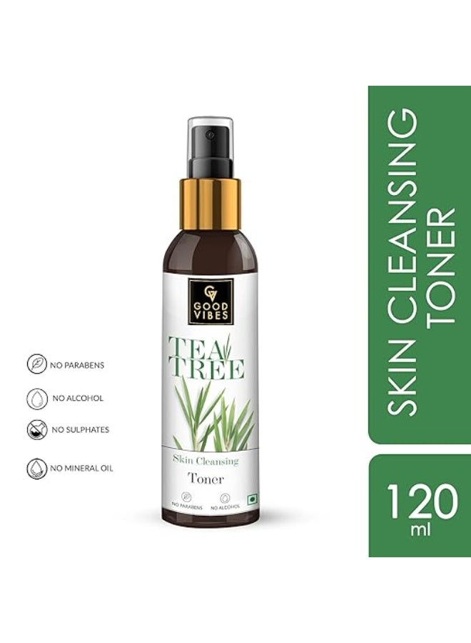 Good Vibes Tea Tree Skin Cleansing Toner 120 ml, Hydrating Light Weight Anti Acne Moisturizing Face Toner for All Skin Types, Natural, No Alcohol, Parabens & Sulphates, No Animal Testing - Image 2