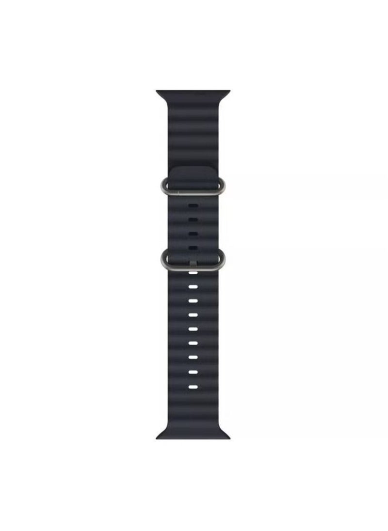 Zaboon - Ocean Silicone Rubber Watch Band Strap for apple watch Ultra 49mm/45mm/44mm/42mm Ocean Midnight Black - Image 1