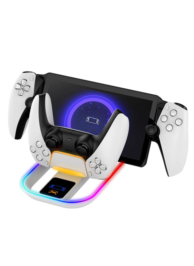 Generic PS Portal Console Charging Dock Stand with Dual Controllers Charging Station Multi-Functional PS Portal Charging Station with LED Light Charger Base Accessories for PS Portal Remote Player  - Image 2