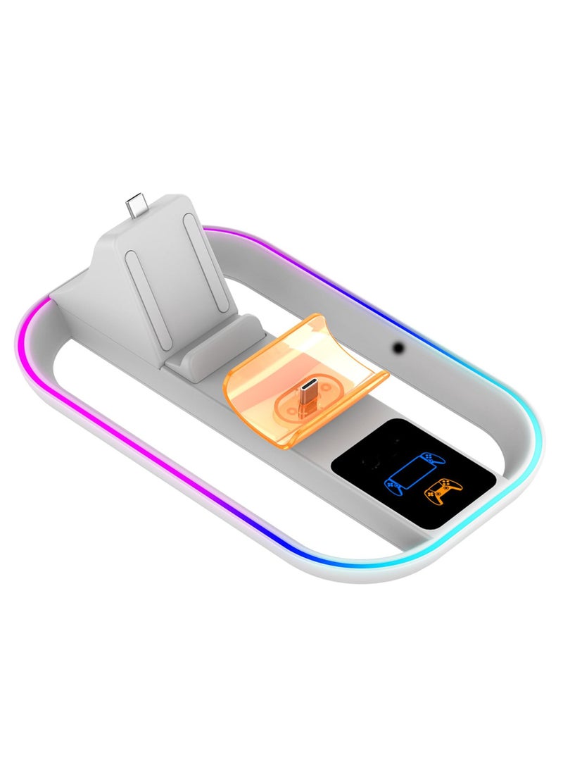 Generic PS Portal Console Charging Dock Stand with Dual Controllers Charging Station Multi-Functional PS Portal Charging Station with LED Light Charger Base Accessories for PS Portal Remote Player  - Image 3