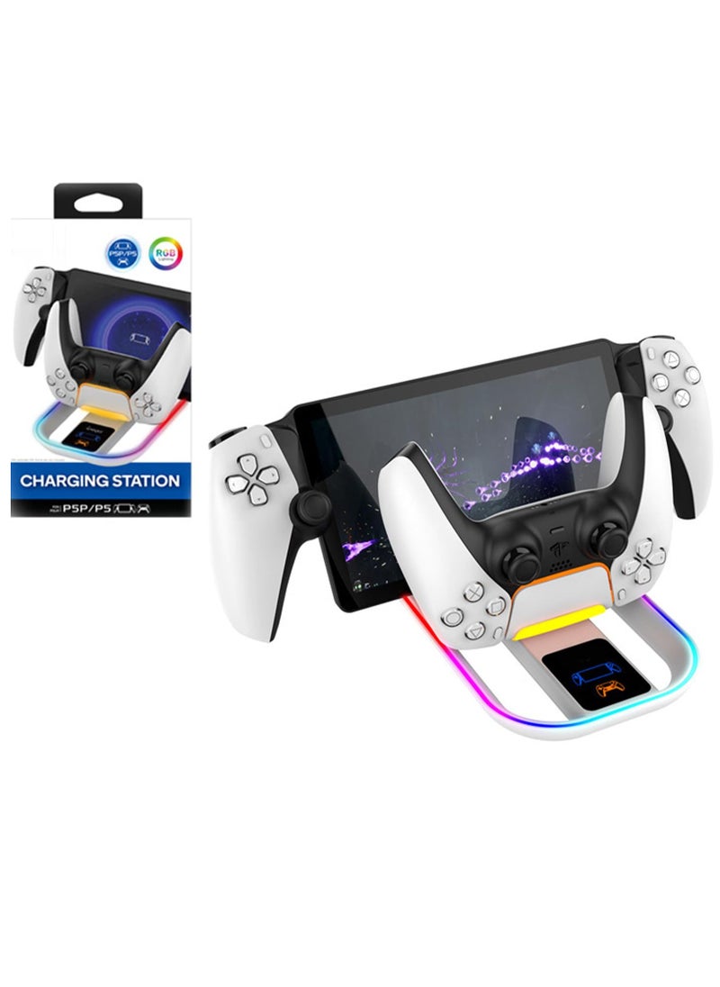 Generic PS Portal Console Charging Dock Stand with Dual Controllers Charging Station Multi-Functional PS Portal Charging Station with LED Light Charger Base Accessories for PS Portal Remote Player  - Image 4