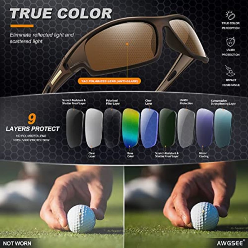 Polarized Sports Sunglasses for Men 100% UV Protection Wrap Around Unbreakable Sun Glasses for Fishing Driving - Image 5