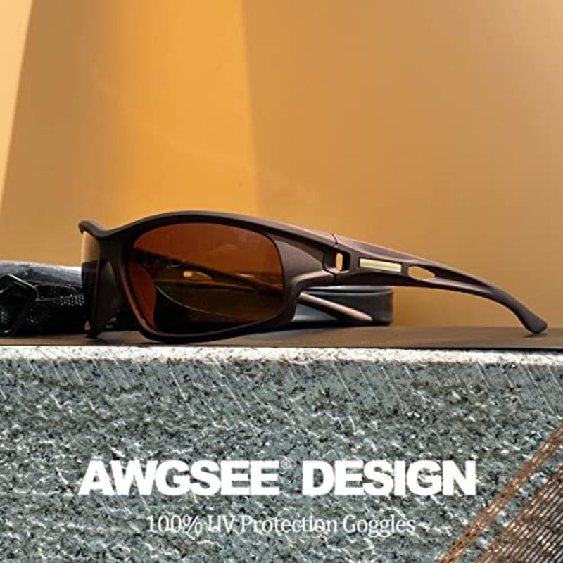Polarized Sports Sunglasses for Men 100% UV Protection Wrap Around Unbreakable Sun Glasses for Fishing Driving - Image 2