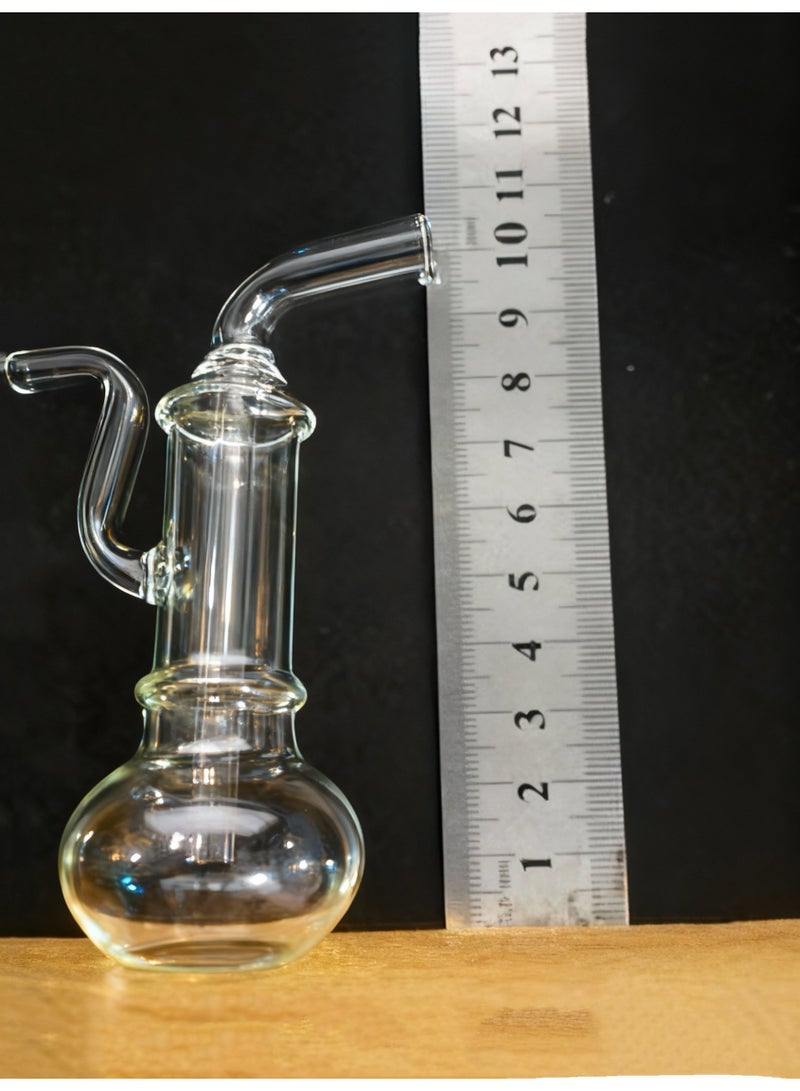 Angmei Multi-layer double filter glass vase, heat-resistant, transparent mini glass straw oil lamp, portable, transparent gourd-shaped (color random) - Image 3