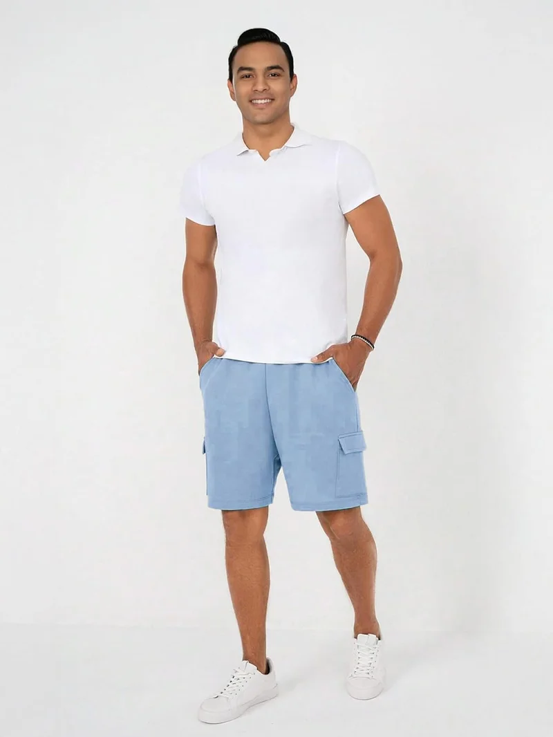 Nobero  Men's Cargo Shorts in Light Blue for Men | Best Price UAE