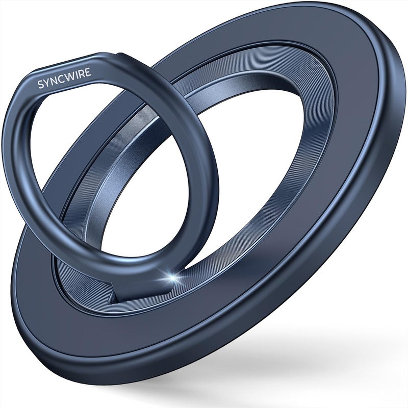 SYNCWIRE Magnetic Phone Ring Holder for MagSafe, 360Â° Rotation Cell Phone Grip Stand Finger Ring Kickstand Two-Sided Magnet Compatible with iPhone 17 Pro Max 16 15 14 13 12 MagSafe Accessories - Image 1