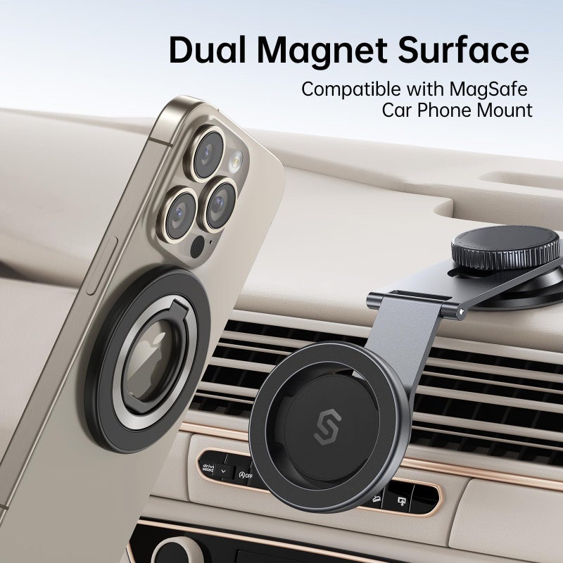 SYNCWIRE Magnetic Phone Ring Holder for MagSafe, 360Â° Rotation Cell Phone Grip Stand Finger Ring Kickstand Two-Sided Magnet Compatible with iPhone 17 Pro Max 16 15 14 13 12 MagSafe Accessories - Image 3