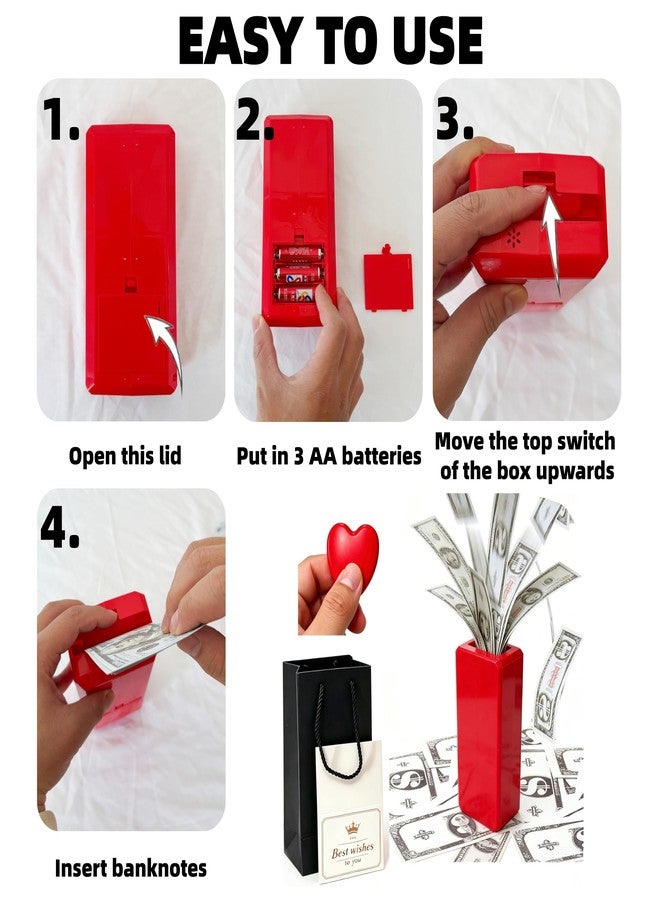 JINSTABAG Make It Rain Money Pop Up Gift Box Birthday Surprise Explosion Cash Gift Idea For Women Men Adults (Black - Image 5