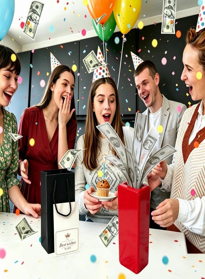 JINSTABAG Make It Rain Money Pop Up Gift Box Birthday Surprise Explosion Cash Gift Idea For Women Men Adults (Black - Image 2