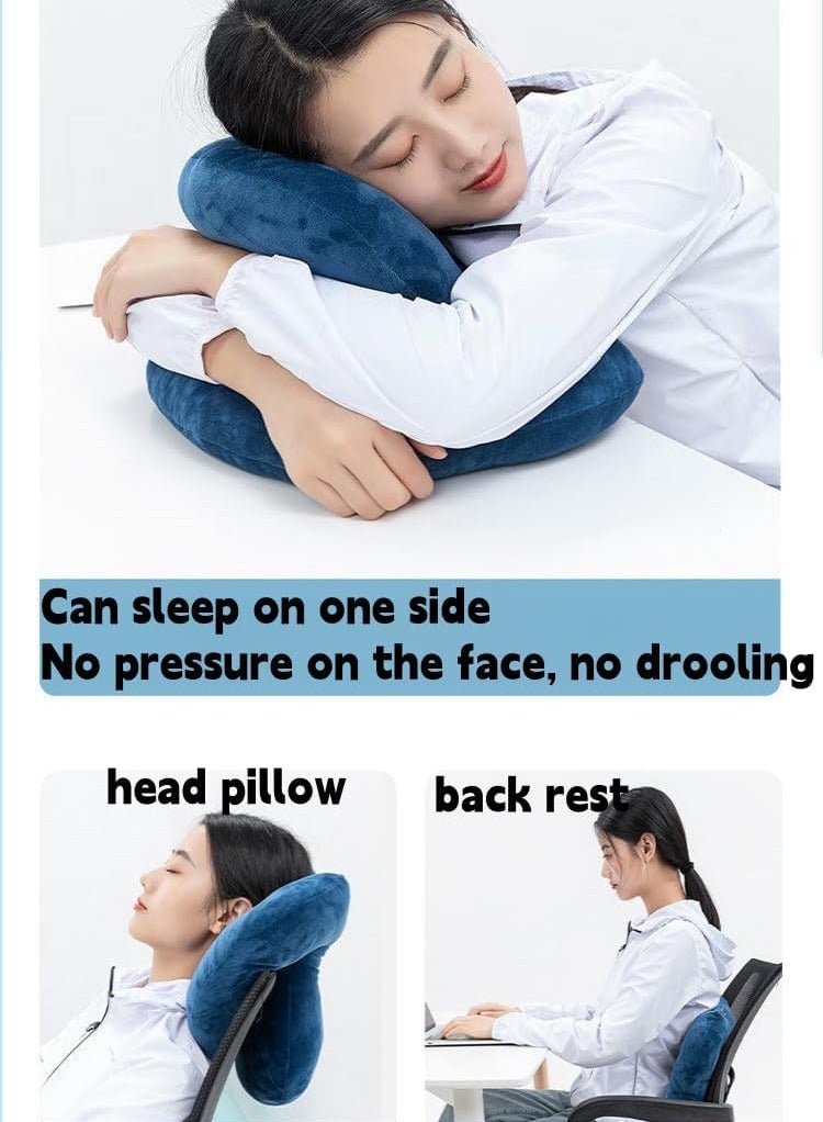 وسادة القيلولة، وسادة السفر، وسادة القيلولة في المكتب، وسادة سفر من الإسفنج الذكي للطائرة، وسادة دعم الرأس المجوفة، وسادة طيران ناعمة وخفيفة، وسادة مريحة، وسادة نوم للمكتب - Image 4