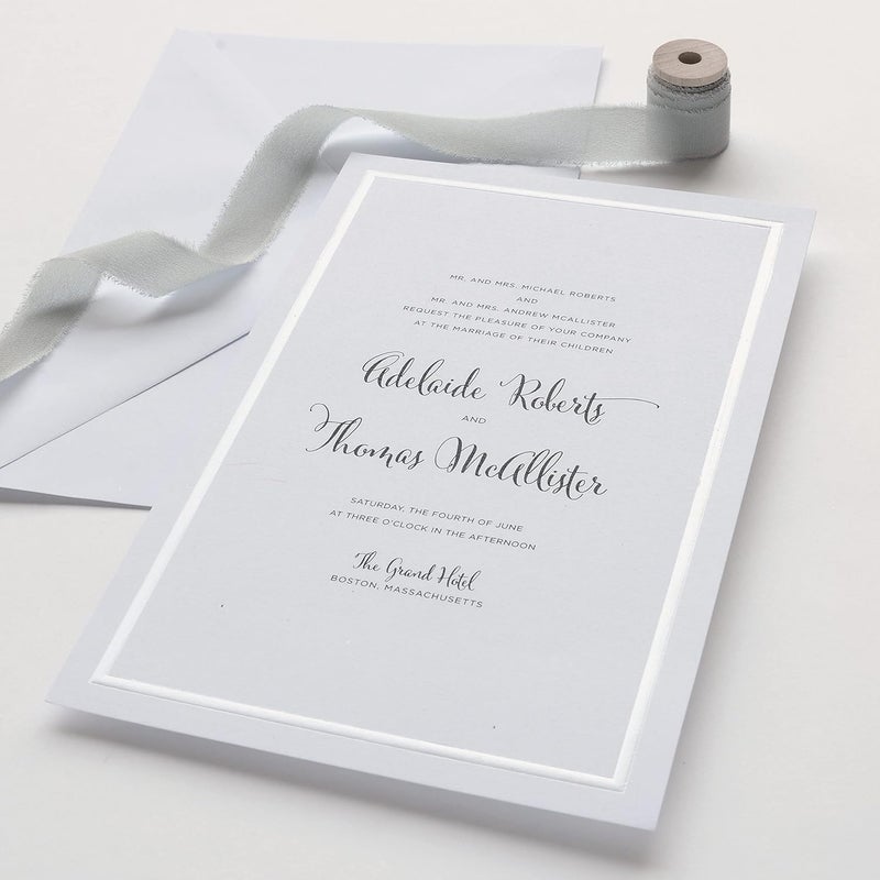 Gartner Studios Pearl White Wedding Invitation Kit with Response Cards - 50 Count - Image 5