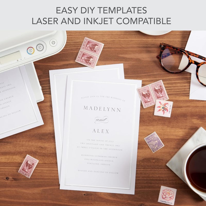 Gartner Studios Pearl White Wedding Invitation Kit with Response Cards - 50 Count - Image 2