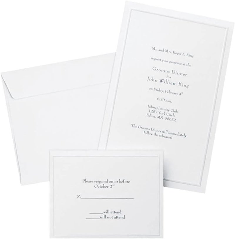 Gartner Studios Pearl White Wedding Invitation Kit with Response Cards - 50 Count - Image 1