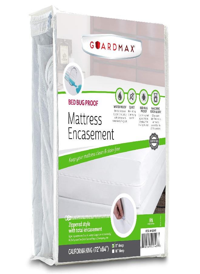 Guardmax - Guardmax California King Mattress Protector Cover Zippered | 100% Waterproof Zippered Encasement | Soft, Healthy and Breathable | California King Size (72x84) - Image 1