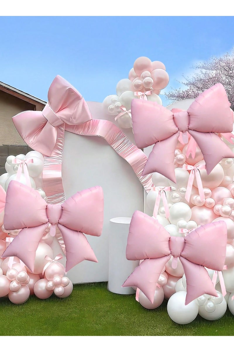 Birthday Decoration Pink Bow Balloons Set of 3 Pieces for Celebrating Birthdays, Baby Showers, Gender Reveal Parties, Graduations, and All Special Occasions - Image 3