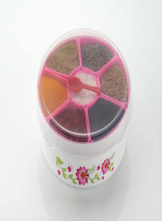 MAGIC SPOON Spice Container Spice Box Masala Box Masala Container (White, Pink,1100 ml) - Image 2