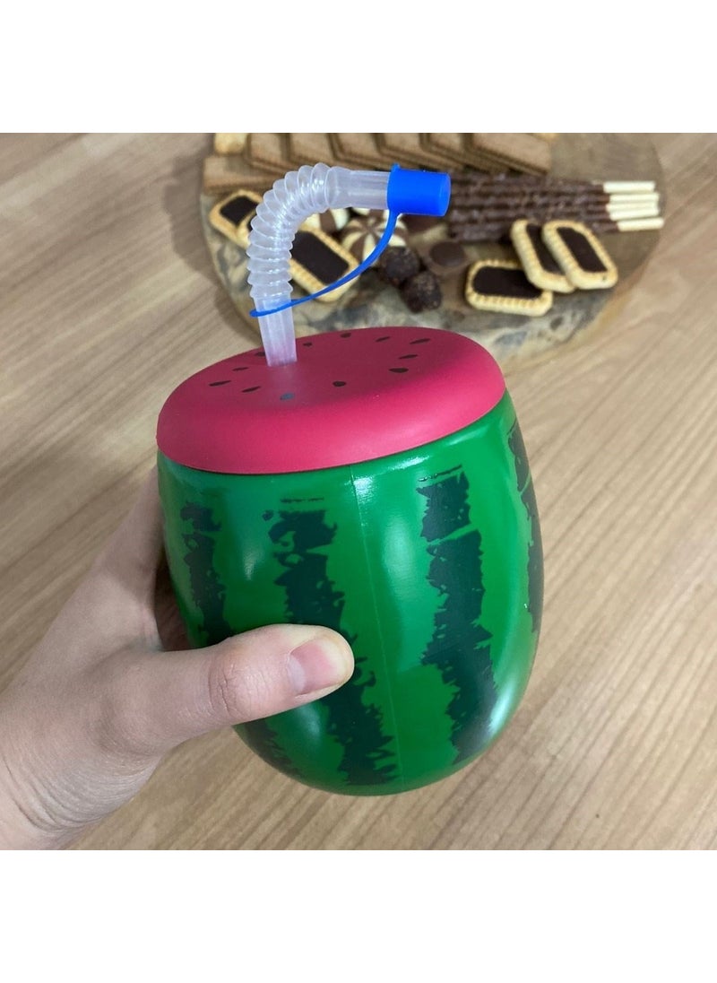 Buffer - ® Watermelon Model 900 ml Water Bottle with Straw, Flask - Image 1