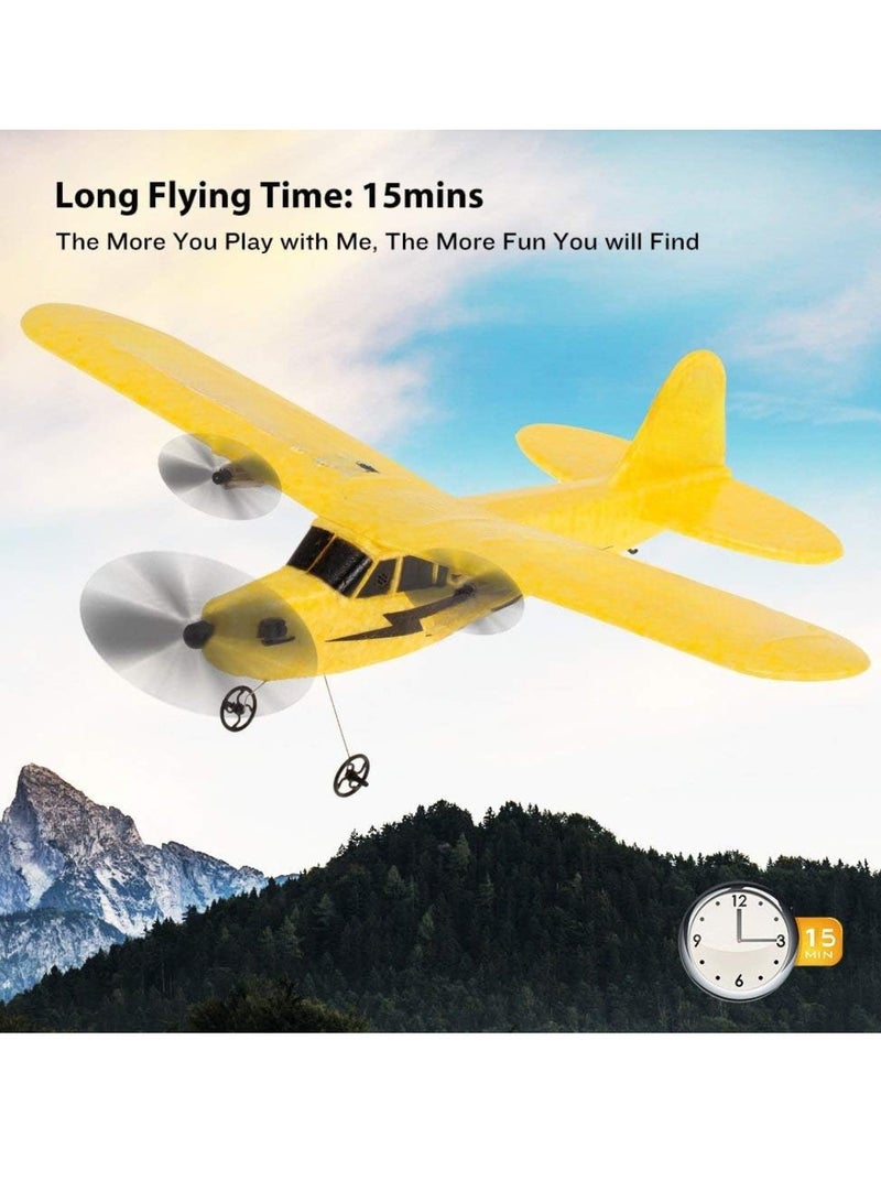جلوسكي طائرة شراعية تعمل بالتحكم عن بعد، طائرة قوية بجناح ثابت، طائرة خفيفة الوزن وقابلة للحمل تعمل بالتحكم عن بعد، طائرة نموذجية عالية السرعة للأطفال والكبار، (قطعة واحدة، أصفر) - Image 2