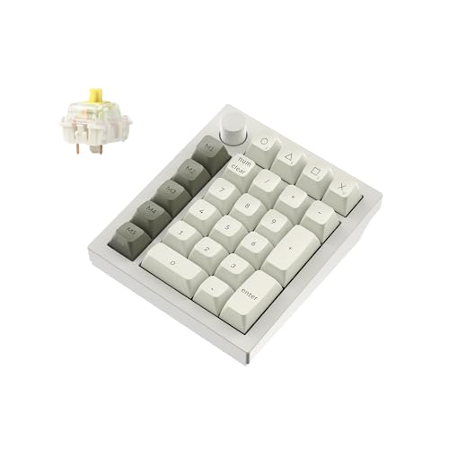 Keychron Q0 Max Wireless Custom Mechanical Numpad, 2.4 GHz/Bluetooth 5.1/Wired QMK Number Pad, RGB Hot-Swappable with Gateron Banana Switch for Laptop Mac Windows Linux - White - Image 1