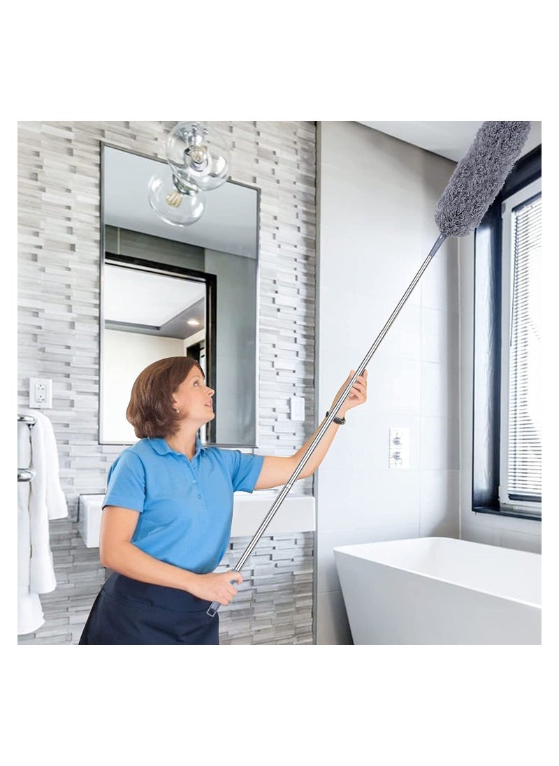Generic - Dusters for Cleaning High Ceiling Fan Microfiber Duster with Extension Pole 30-100 Inches Retractable Gap Dust Brush Cleaner Long Feather Duster for Cleaning Cobweb Blinds Furniture - Image 1