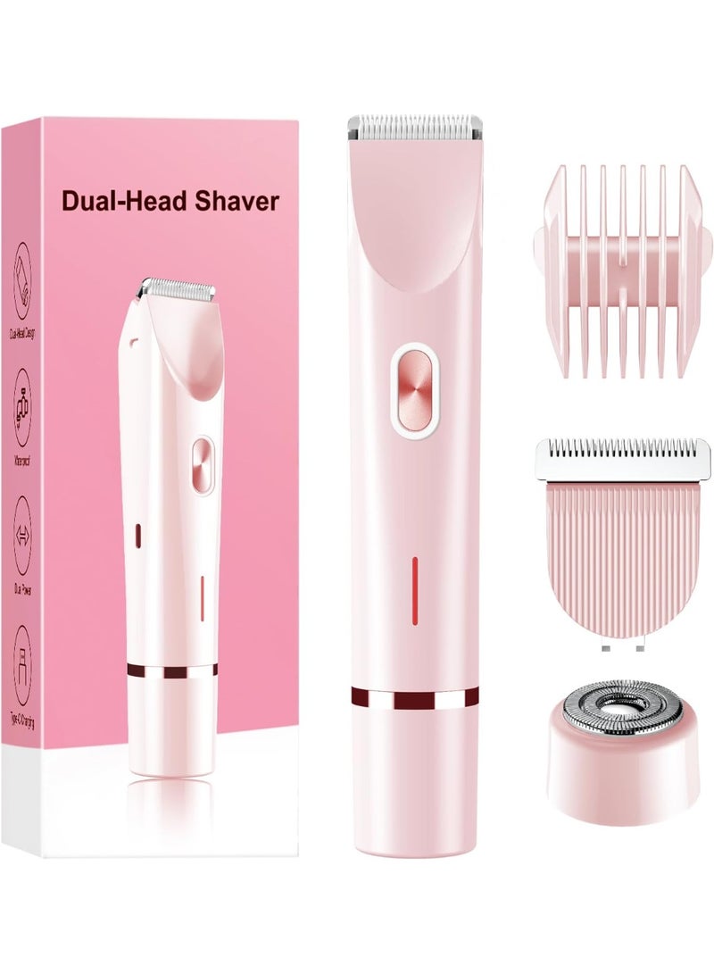 general Bikini Trimmer for Women Electric Razors for Women, Double Head Dual Purpose, IPX7 Waterproof Hair Razor, Ceramic Blade Hair Trimmer Wet & Dry Use,Womens Painless Electric Shaver for Facial and Body - Image 1