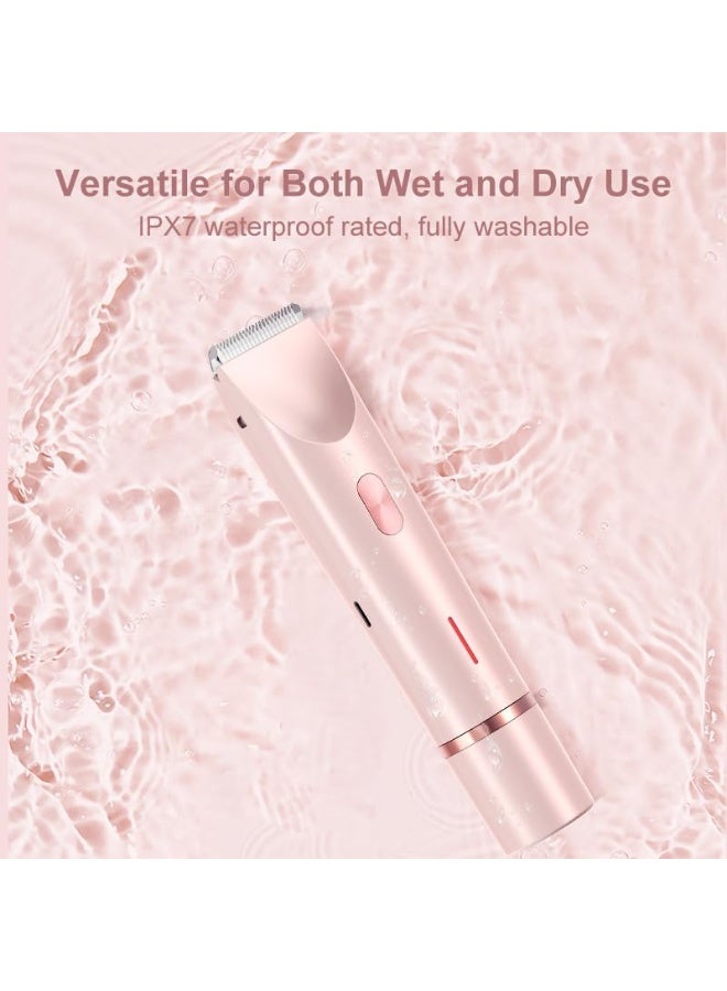general Bikini Trimmer for Women Electric Razors for Women, Double Head Dual Purpose, IPX7 Waterproof Hair Razor, Ceramic Blade Hair Trimmer Wet & Dry Use,Womens Painless Electric Shaver for Facial and Body - Image 5