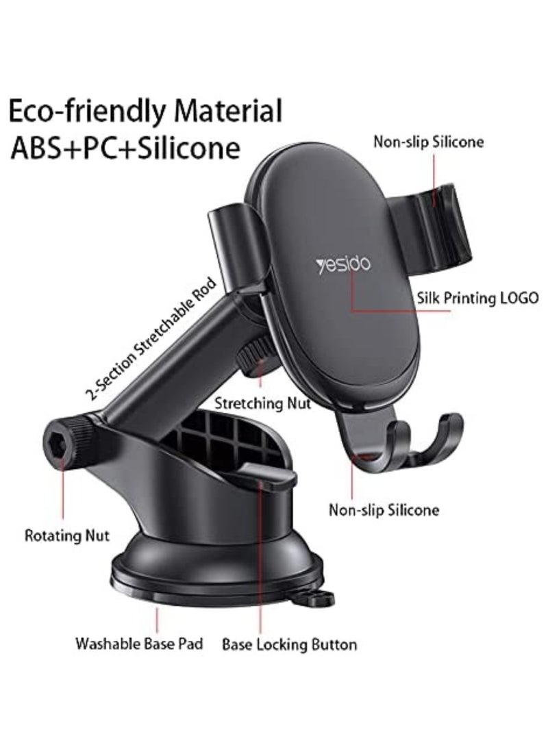 Yesido C120 Telescopic Car Dashboard Windshield Suction Phone Stand Gravity Holder - Image 2