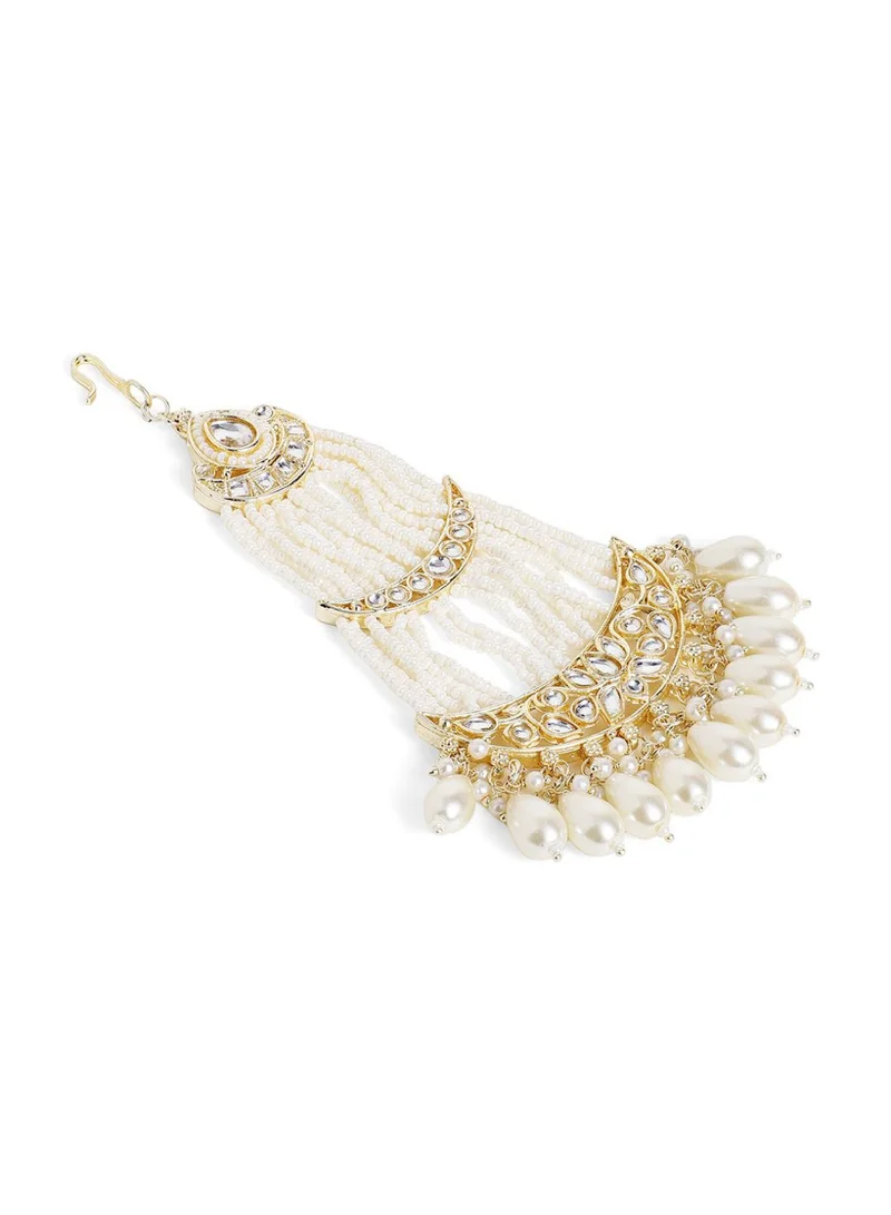 Priyaasi Kundan Studded Jhumar Passa Head Jewellery
