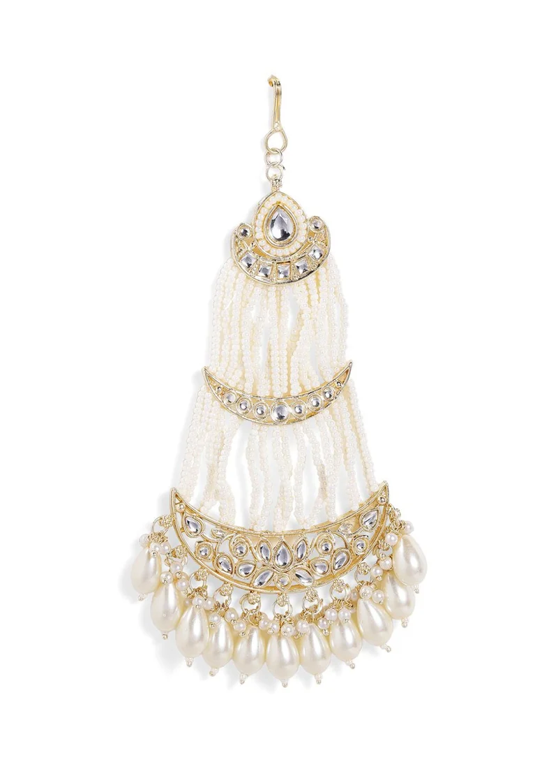 Priyaasi Kundan Studded Jhumar Passa Head Jewellery