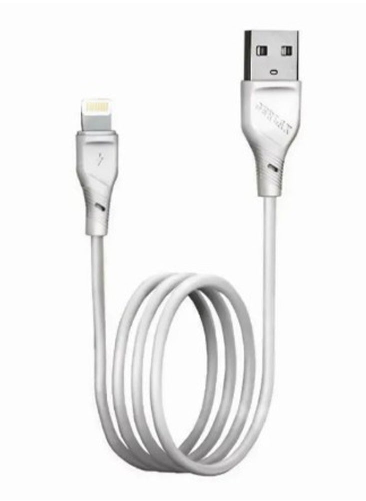 جيرلاكس كابل شحن ونقل بيانات USB إلى IOS/5G، ذكر إلى ذكر D3L، آمن ومستقر، متوافق للغاية، كابل شحن ونقل بيانات عالي السرعة للهواتف الذكية والكمبيوتر الشخصي، 1 متر عالي الجودة - أبيض  - Image 1
