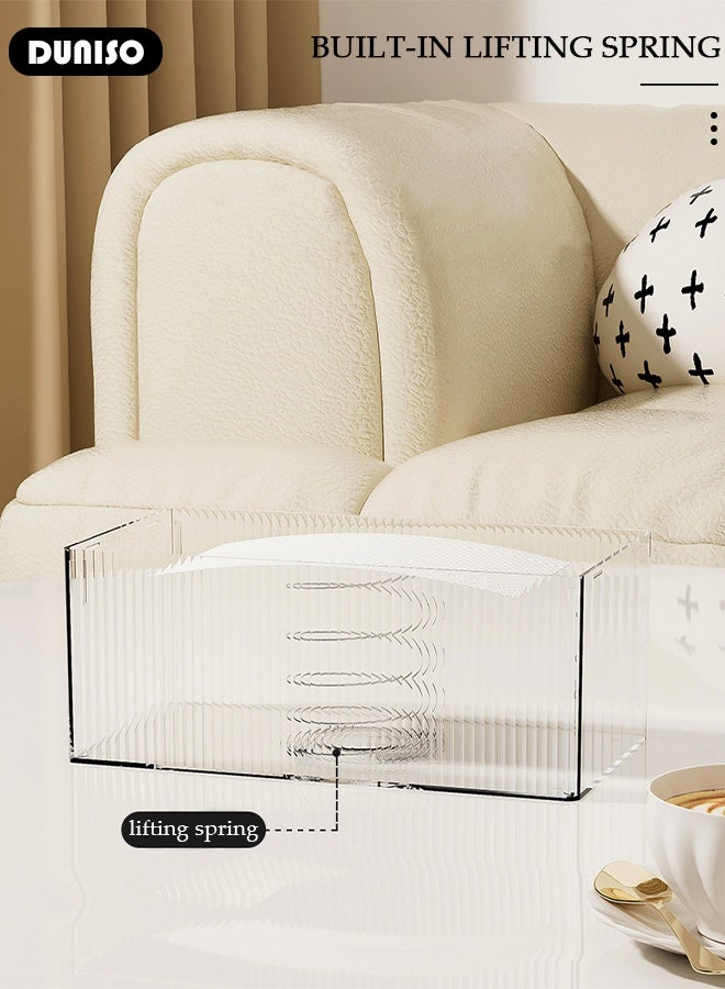 DUNISO Tissue Box Holder with Cover Large Capacity Storage Modern Kleenex Tissue Holder for Storage on Bathroom Vanity, Countertop, Bedroom Dresser, Night Stand, Desk - Image 3