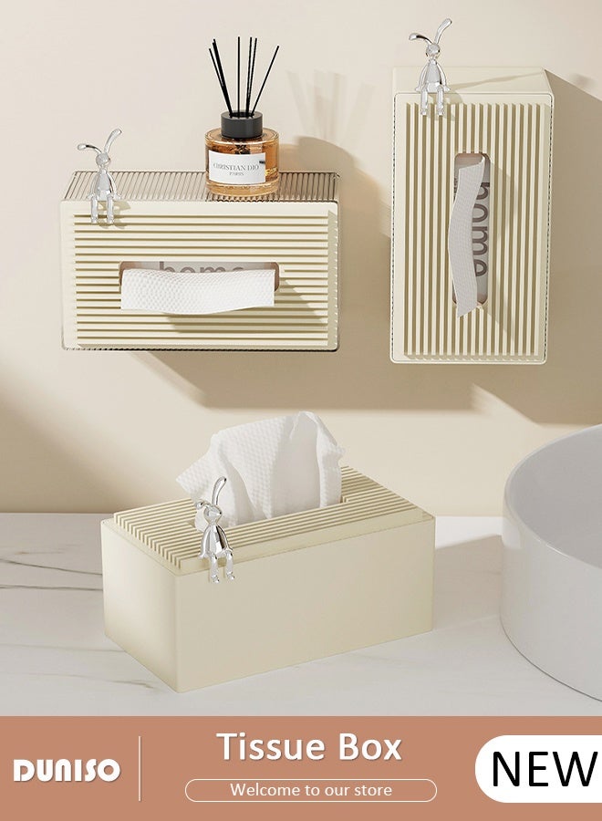 DUNISO Tissue Box Holder with Cover Large Capacity Storage Modern Kleenex Tissue Holder for Storage on Bathroom Vanity, Countertop, Bedroom Dresser, Night Stand, Desk - Image 1