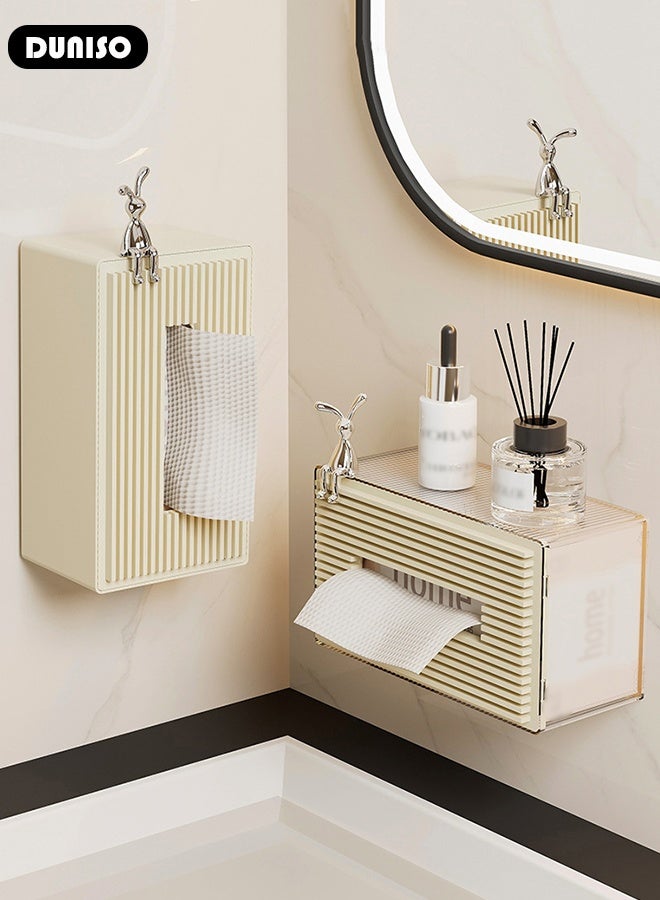 DUNISO Tissue Box Holder with Cover Large Capacity Storage Modern Kleenex Tissue Holder for Storage on Bathroom Vanity, Countertop, Bedroom Dresser, Night Stand, Desk - Image 5