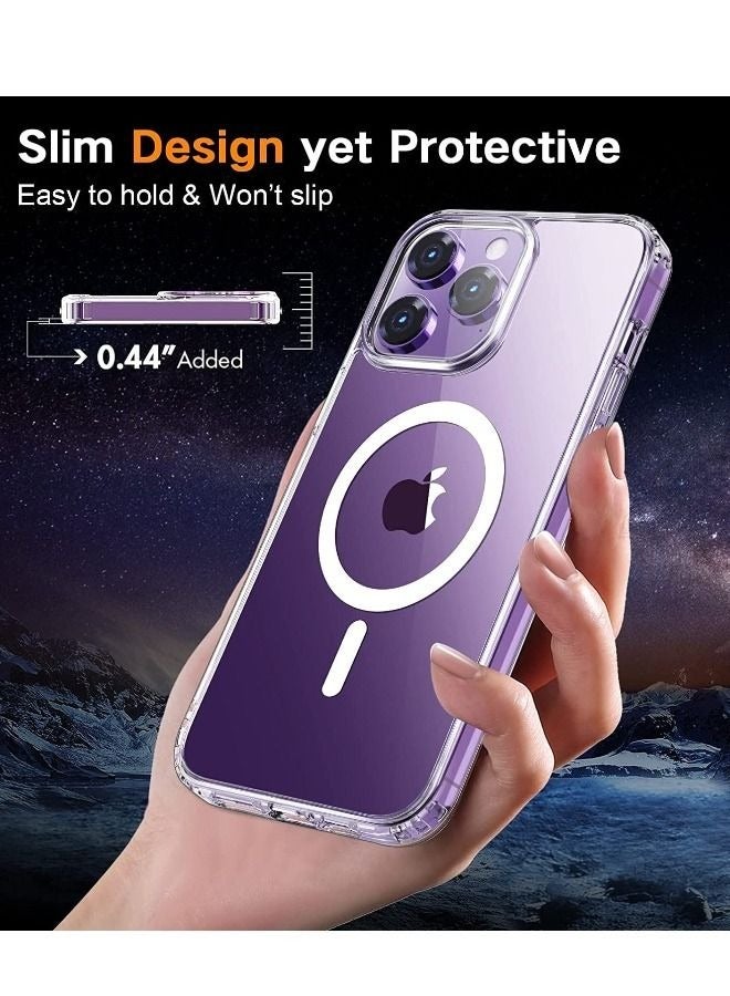 iPhone 15 Pro Max Case, with 9H Tempered Glass Screen Protector + Camera Lens Protector, Ultra Thin Scratch Resistant Drop Anti-Yellowing Magnetic Phone Case for iPhone 15 Pro Max 2023 - Image 4