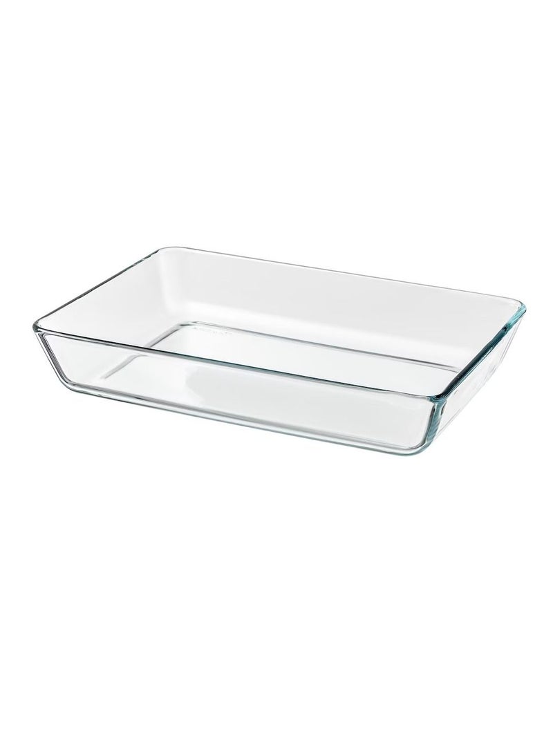 Oven serving dish clear glass 35x25 cm - Image 1