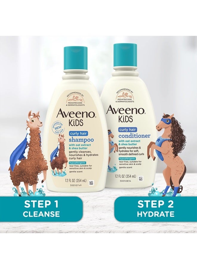 Aveeno Kids Curly Hair Shampoo, Hydrating Shampoo, Kids Curly Hair Products, Oat Extract & Shea Butter Gentle Scent, 12 fl. oz (Pack of 1) - Image 5