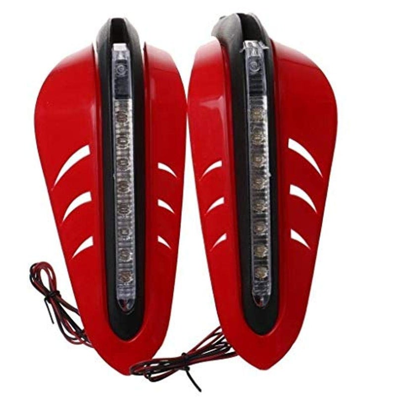 PA Motorcycle Handguards with LED Light for 7/8" Grips - 300 X 140 X 110mm (Red) for Bullet Super | Thunderbird - Image 3