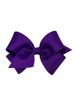 Wee Ones Girl'S Small Grosgrain Hair Bow On No Slip Clip Purple  - Image 2
