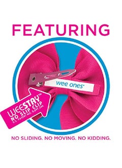 Wee Ones Girl'S Small Grosgrain Hair Bow On No Slip Clip Purple  - Image 4