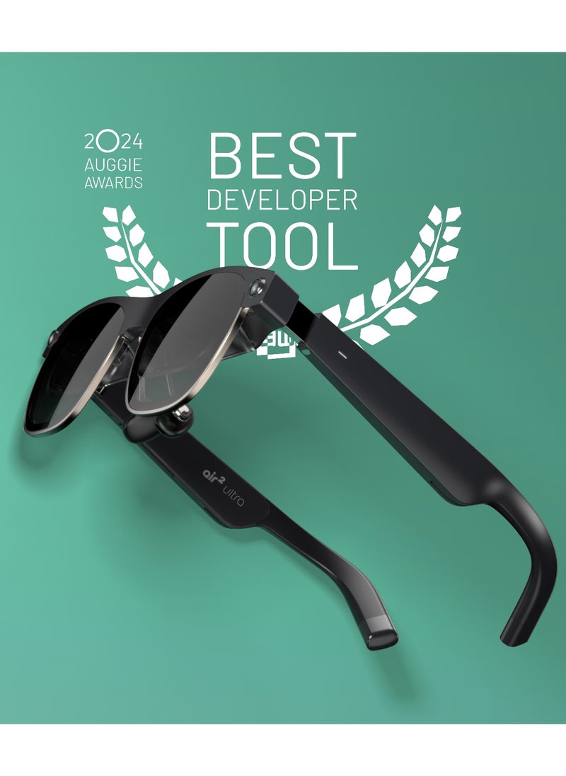 XREAL - XREAL Air 2 Ultra AR Glasses, Titanium AR Glasses, with 3D Environment Sensors, Hand tracking, 52 Degree FOV, Up to 120Hz, Watch, Stream, and Game on PC/Android/iOS, PlayStation 5/Xbox/Nintendo Switch - Image 1