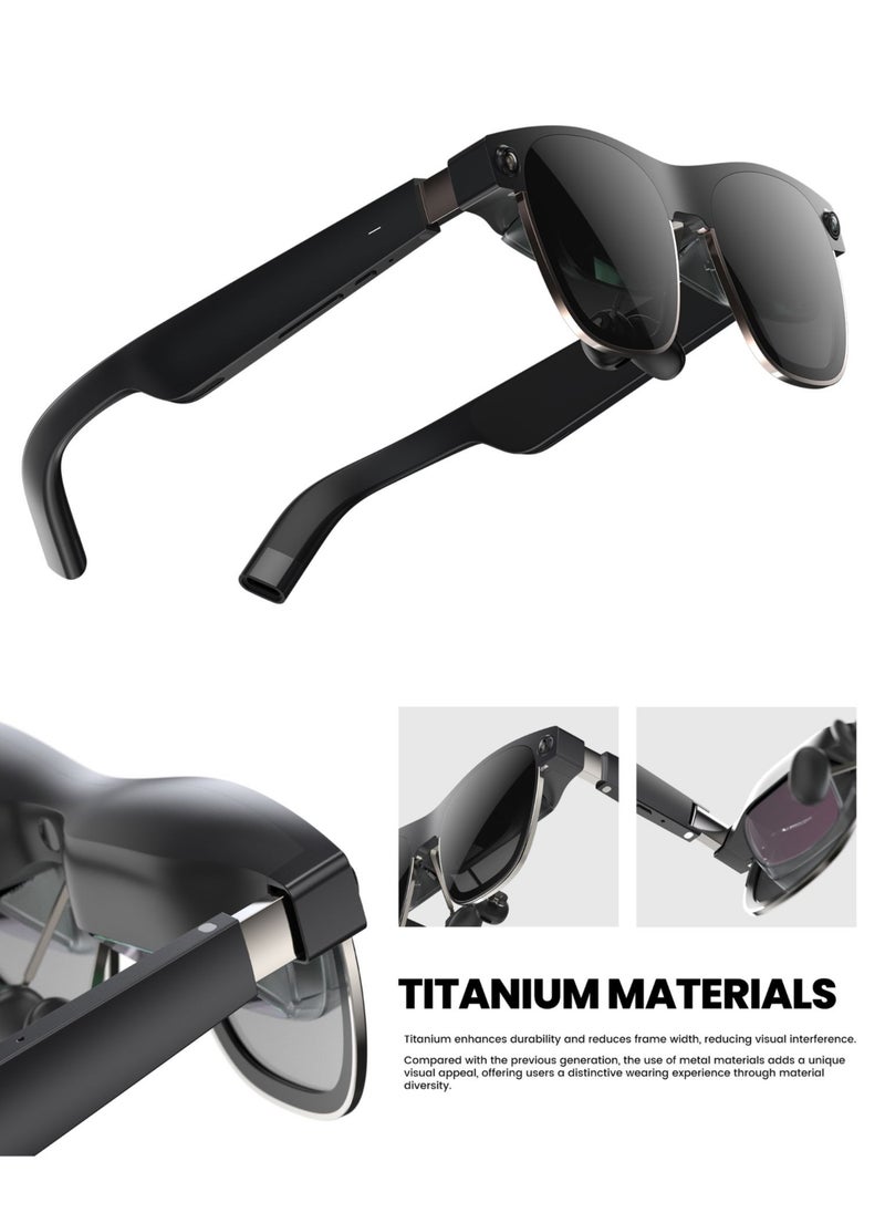 XREAL - XREAL Air 2 Ultra AR Glasses, Titanium AR Glasses, with 3D Environment Sensors, Hand tracking, 52 Degree FOV, Up to 120Hz, Watch, Stream, and Game on PC/Android/iOS, PlayStation 5/Xbox/Nintendo Switch - Image 1