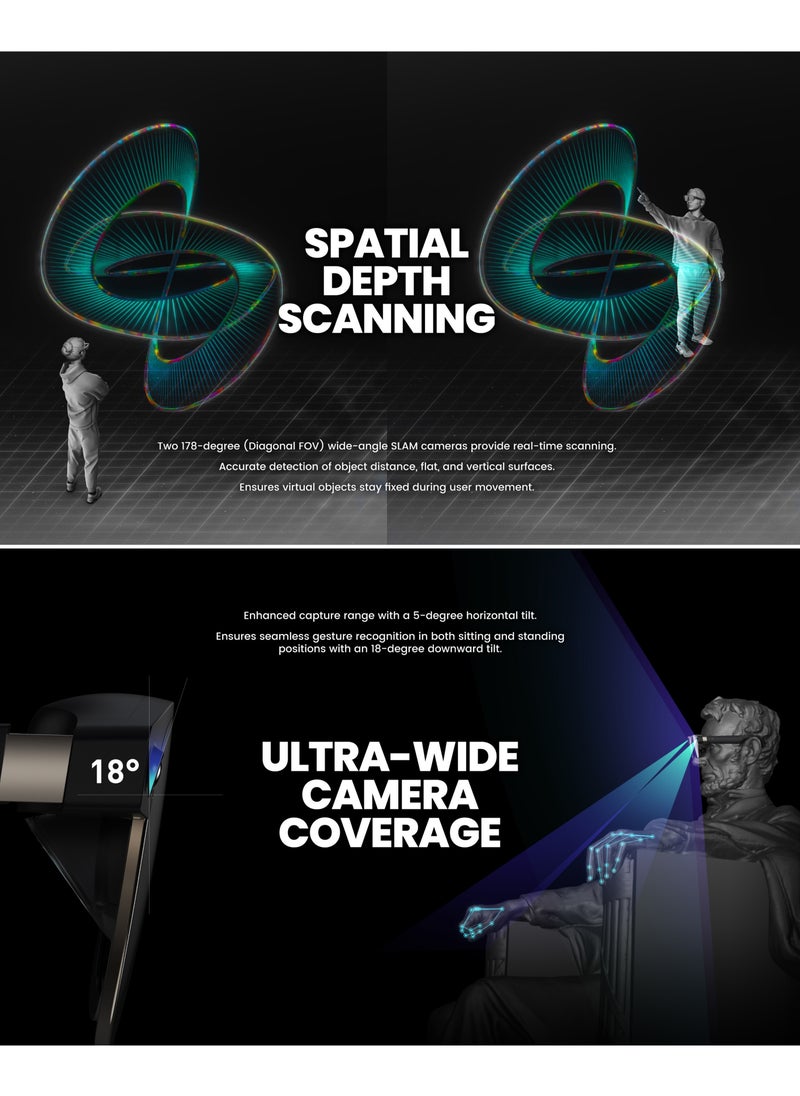 XREAL - XREAL Air 2 Ultra AR Glasses, Titanium AR Glasses, with 3D Environment Sensors, Hand tracking, 52 Degree FOV, Up to 120Hz, Watch, Stream, and Game on PC/Android/iOS, PlayStation 5/Xbox/Nintendo Switch - Image 1
